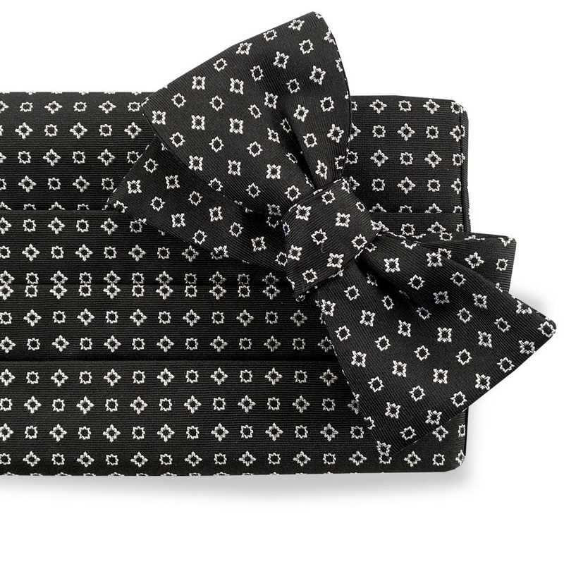 Foulard Formal: Cummerbund Set – Black & White