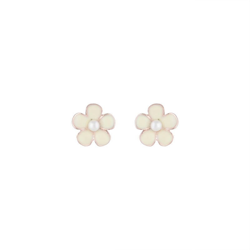 Flower Daisy White Stud Earrings