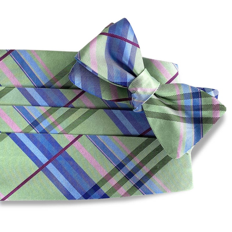 Neapolitan Plaid: Cummerbund Set – Mint