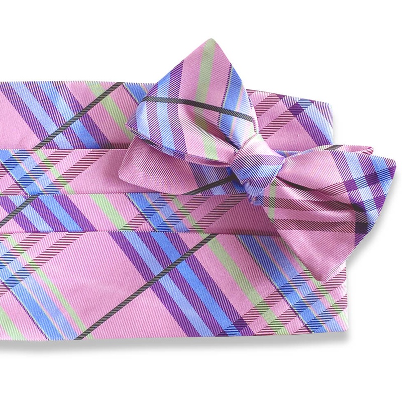 Neapolitan Plaid: Cummerbund Set – Pink