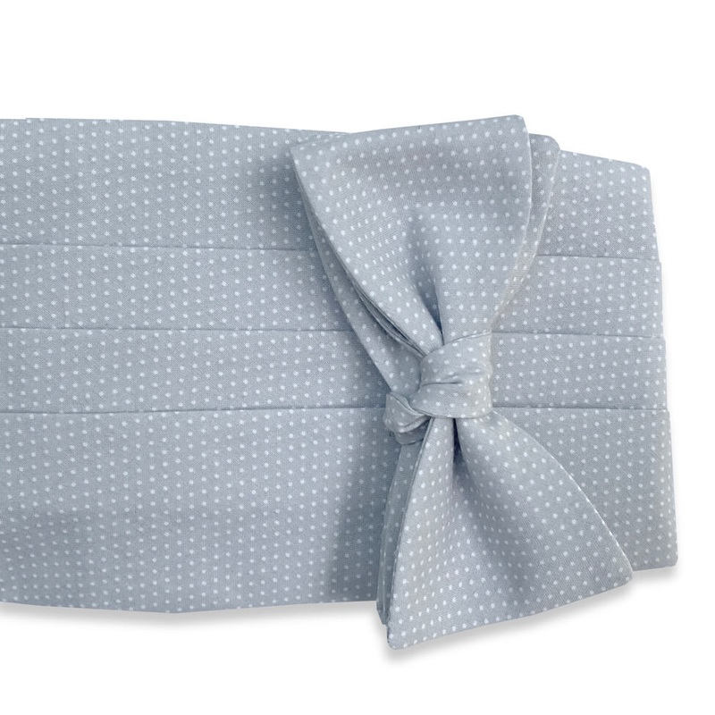 Pinpoint: Carolina Cotton Cummerbund Set – Gray/White