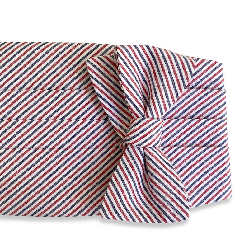 Seersucker: Carolina Cotton Cummerbund Set – Red, White, and Blue
