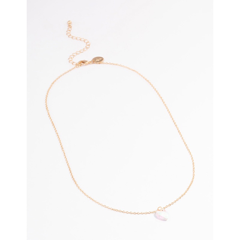 Gold Basic Heart Stone Necklace