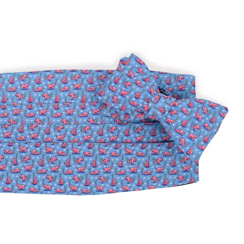 Pink Elephant Party: Cummerbund Set – Light Blue