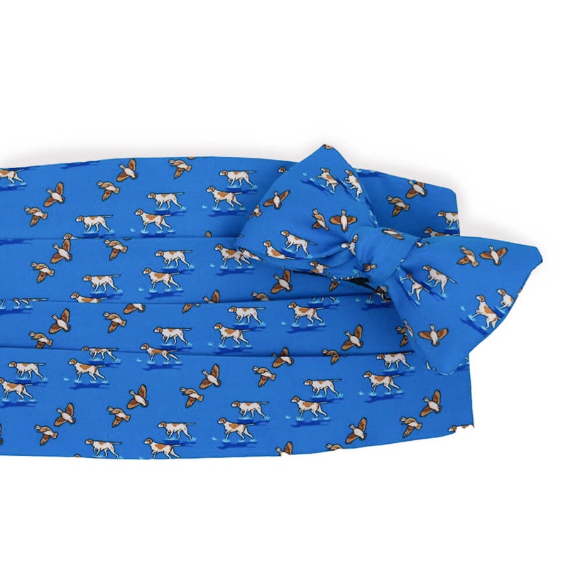 Quail Hunt: Cummerbund Set – Mid-Blue