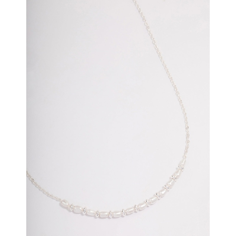 Silver Pearl Smile Necklace
