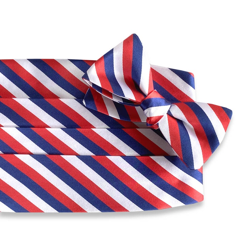 USA Stripes: Cummerbund Set – Red/White/Blue