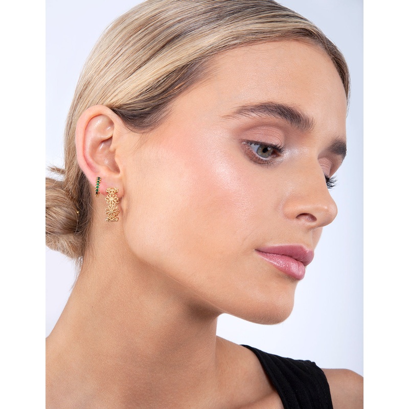 Emerald Diamante Huggie