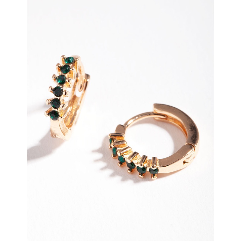 Emerald Diamante Huggie