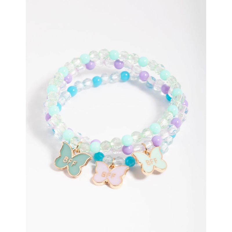 Kids Pastel Butterfly Best Friend Bracelets