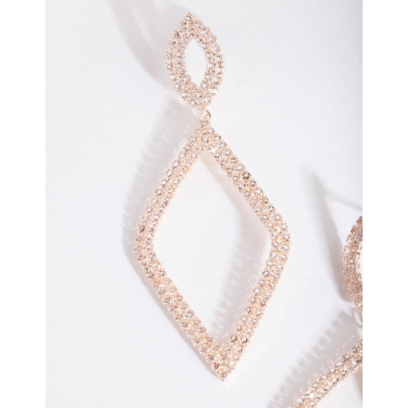 Rose Gold Diamante Earrings