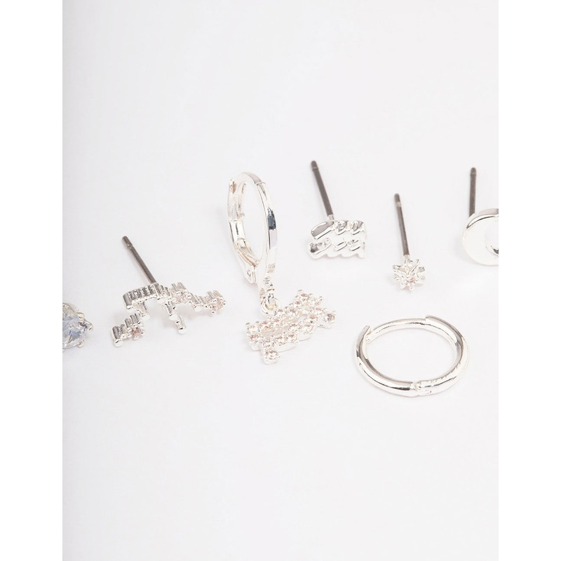 Silver Plated Aquarius Earring Pack