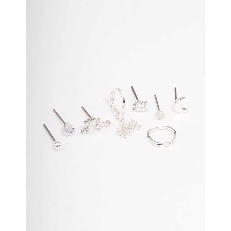 Silver Plated Aquarius Earring Pack