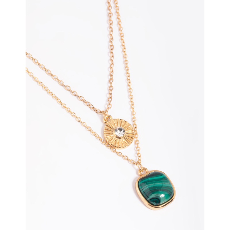 Gold Disc Layered Necklace