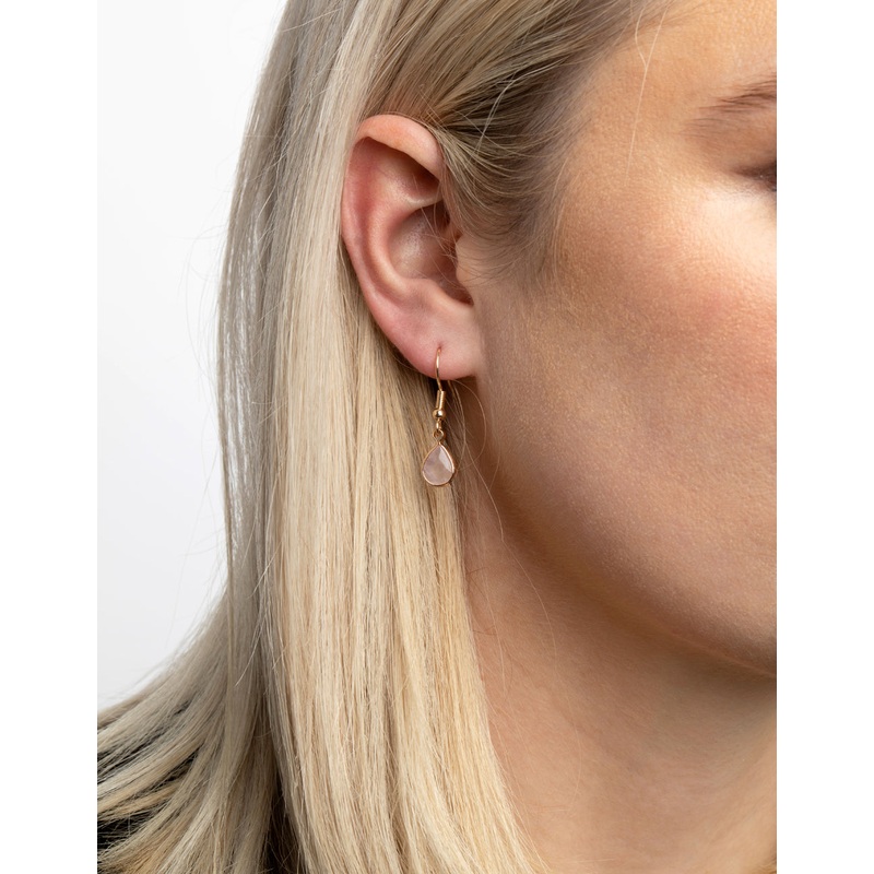 Gold Mixed Semi-Precious Stone Teardrop Earrings