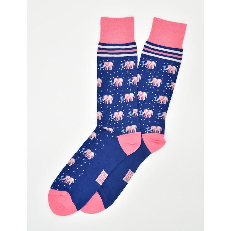 Pink Elephants: Socks – Mid Blue