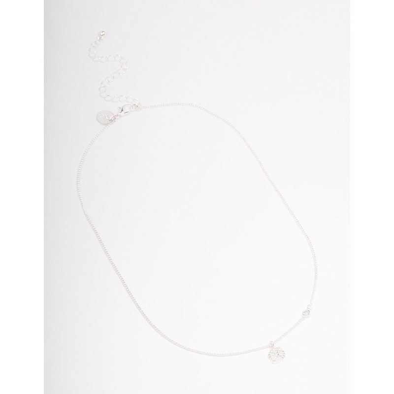 Silver Plated Cancer Necklace With Cubic Zirconia Pendant