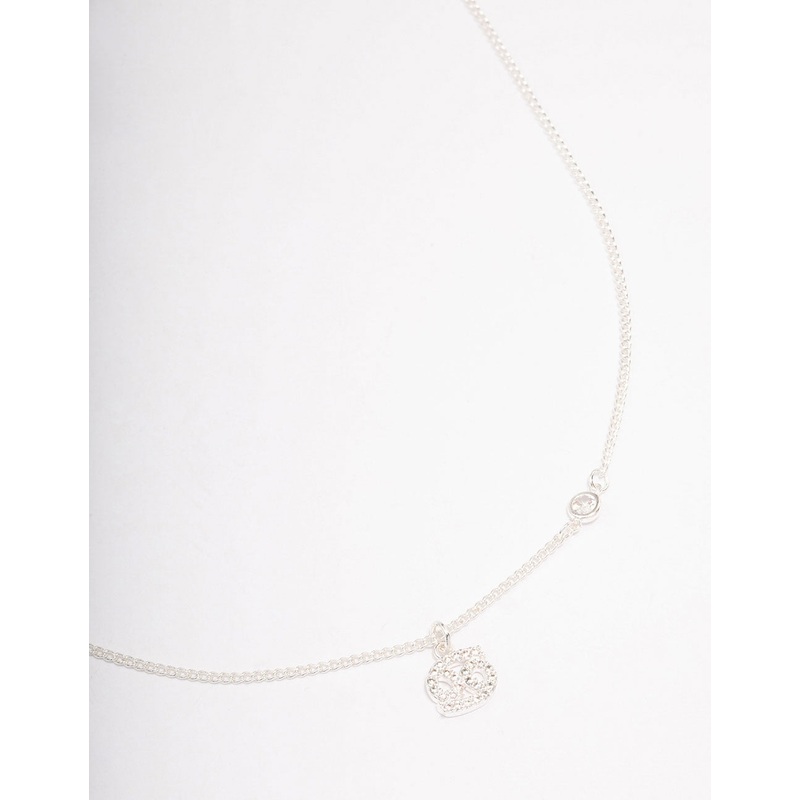 Silver Plated Cancer Necklace With Cubic Zirconia Pendant