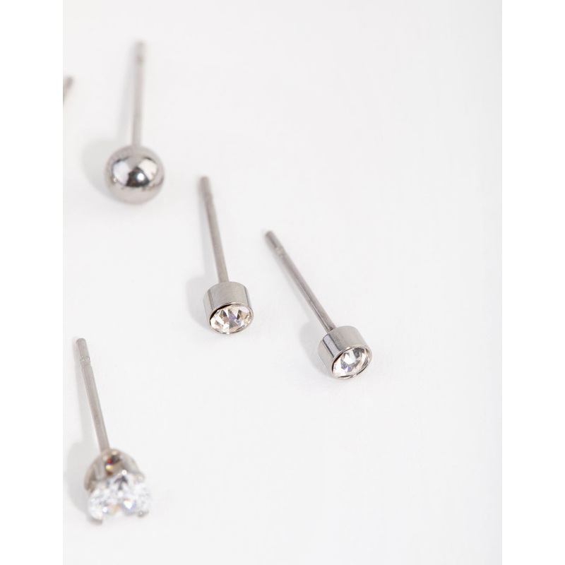 Surgical Steel Love Stud Pack Earrings