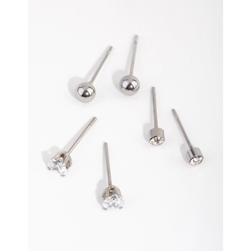 Surgical Steel Love Stud Pack Earrings