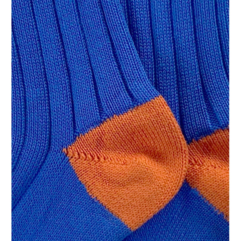 Wide Wale: Blue/Orange – Cushioned Combed Cotton