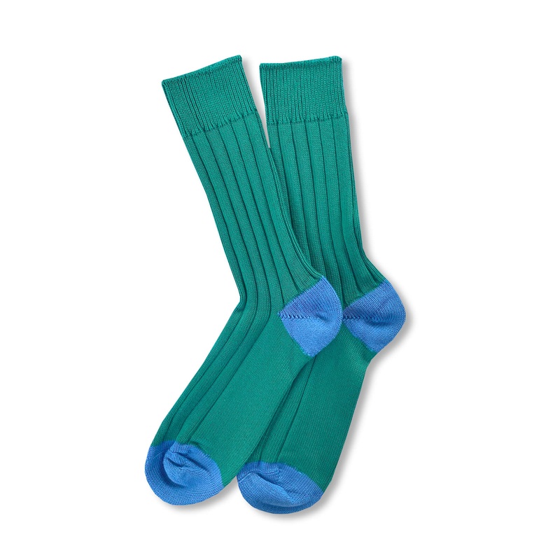 Wide Wale: Green/Blue – Cushioned Combed Cotton