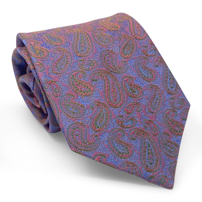 Bespoke Paisley Pop: Tie – Blue