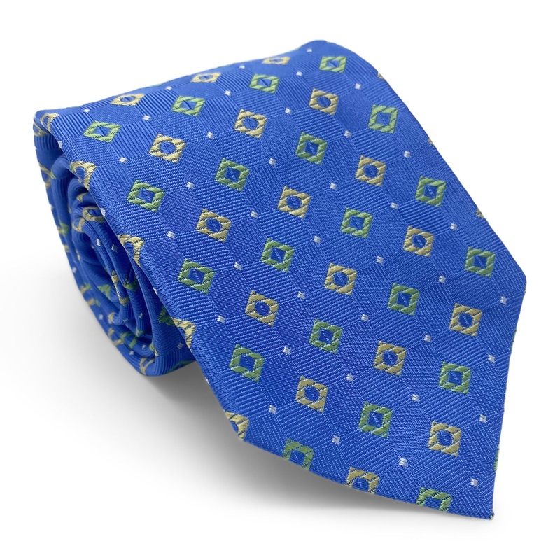 Bespoke Squares on the Bias: Tie – Blue