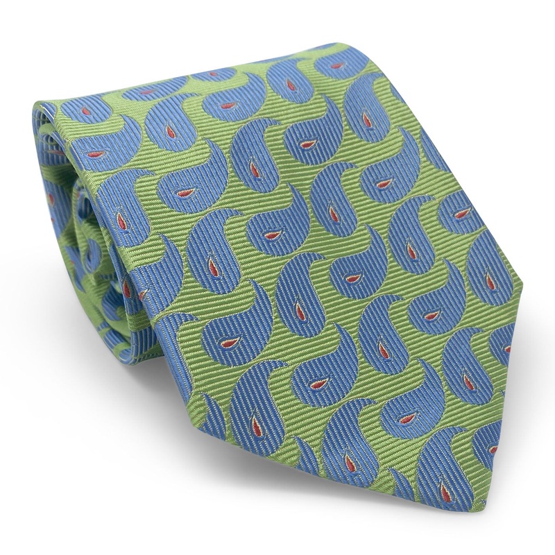 Bespoke Downstream Paisley: Tie – Green