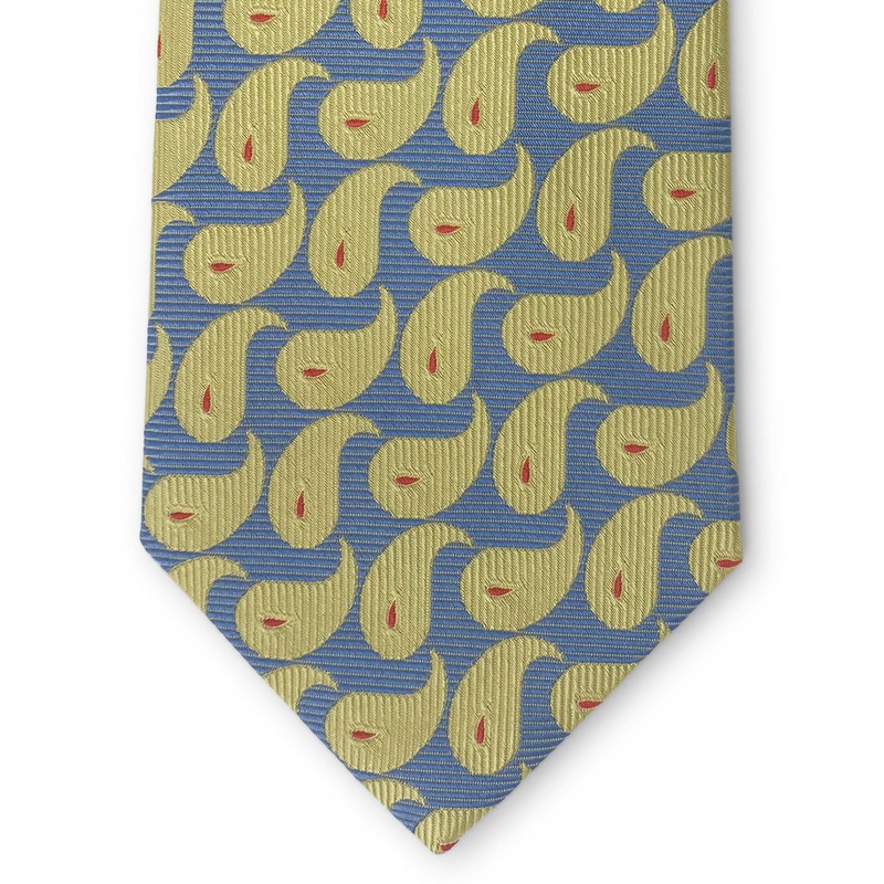 Bespoke Downstream Paisley: Tie – Light Blue