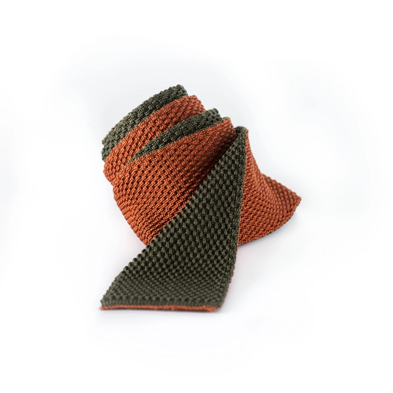 Reversible – Knit Tie|Olive/Aubergine|Red/Olive|Burnt Orange/Olive