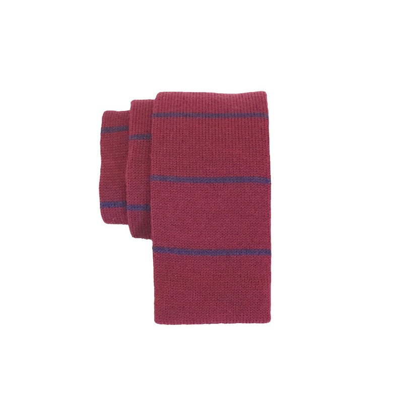 Striped – Knit Tie|Navy with Red|Red with Purple