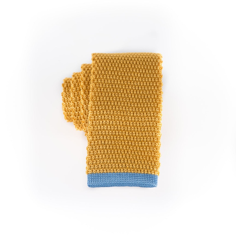 Tipped – Knit Tie|Green with Blue|Red with Blue|Yellow with Blue