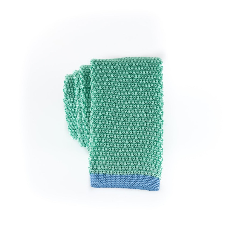 Tipped – Knit Tie|Green with Blue|Red with Blue|Yellow with Blue