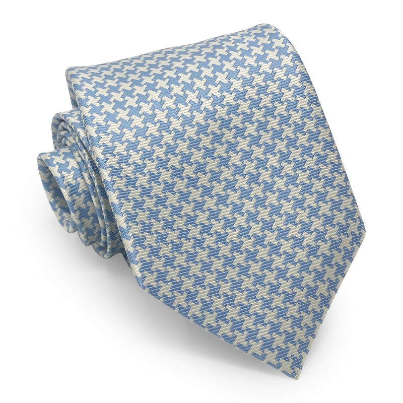 Gatsby Houndstooth: Tie – Light Blue