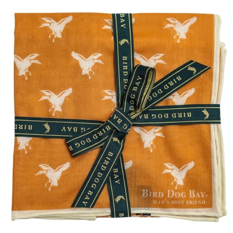 Mallard Surprise: Cotton Pocket Square – Orange