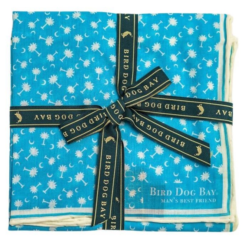 Palmetto Moon: Cotton Pocket Square – Blue