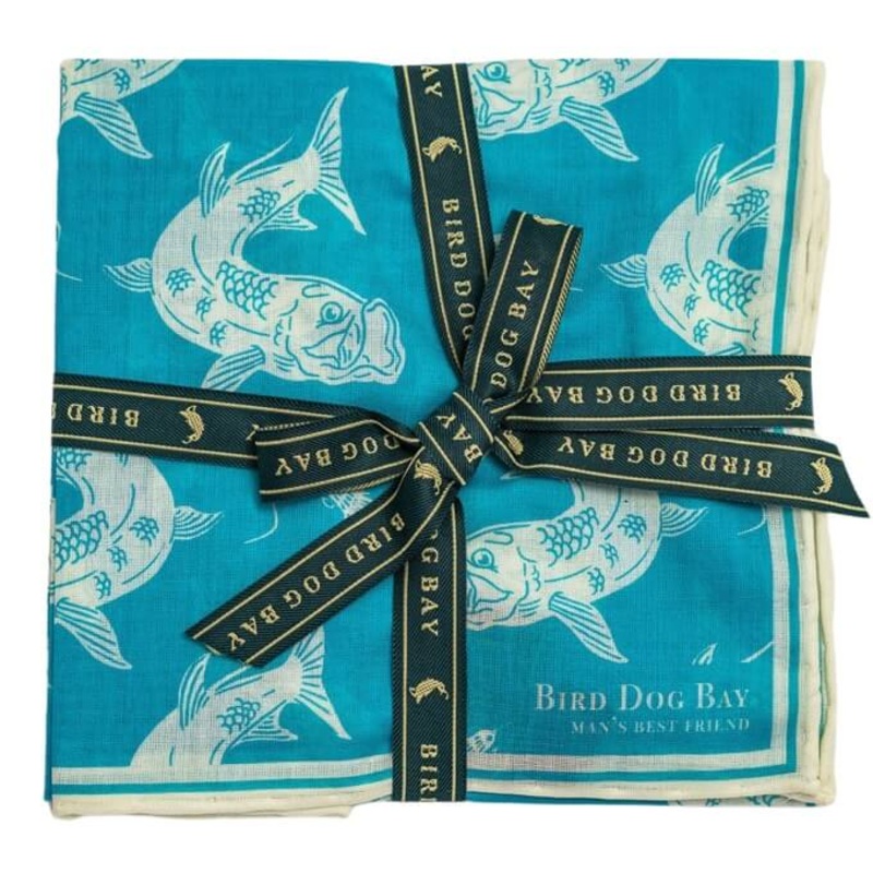 Tarpon Travels: Cotton Pocket Square – Turquoise