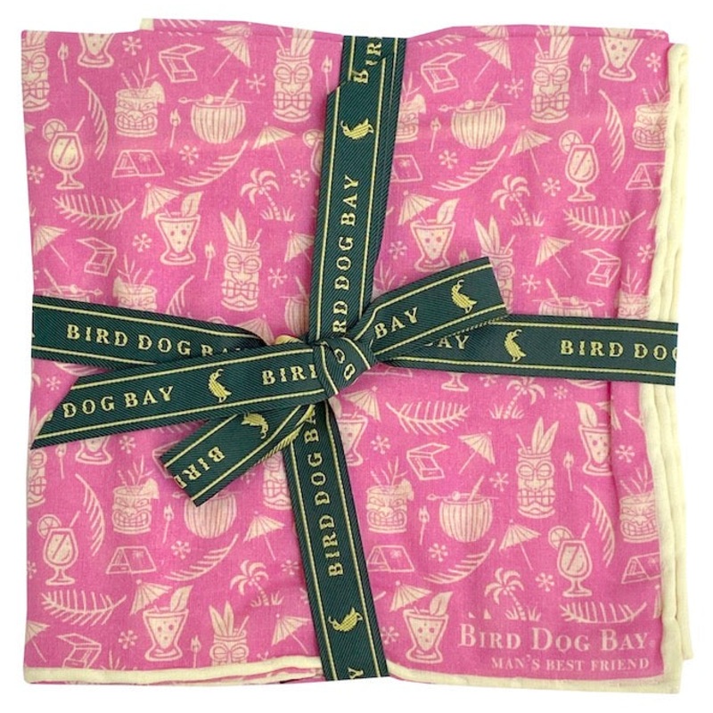Tiki Happy Hour: Cotton Pocket Square – Fuchsia