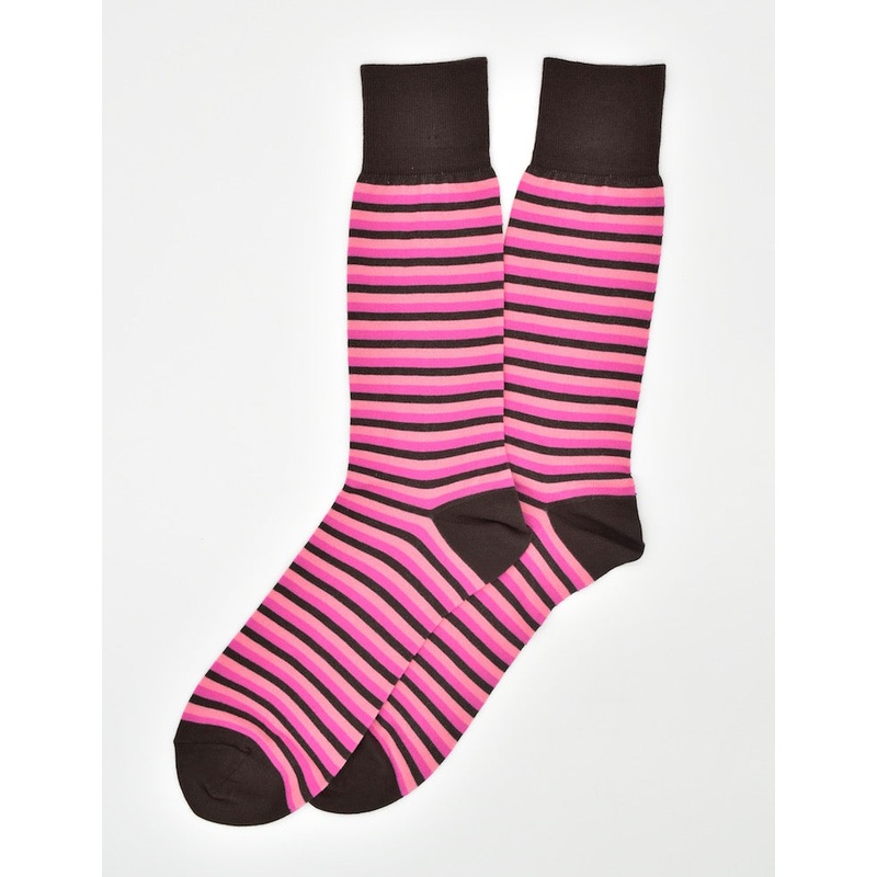 Triple Stripe: Socks – Chocolate/Pink