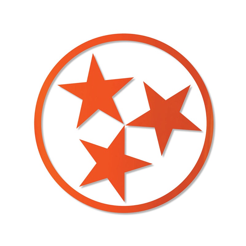 Tri-Star 3 inch Decal|Camo|Blue|Orange|3″