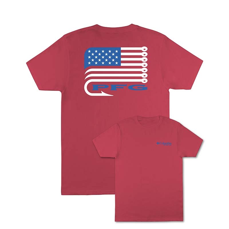 Hooked Short Sleeve T-Shirt|Sunset Red|White Cap|S|M|L|XL|XXL
