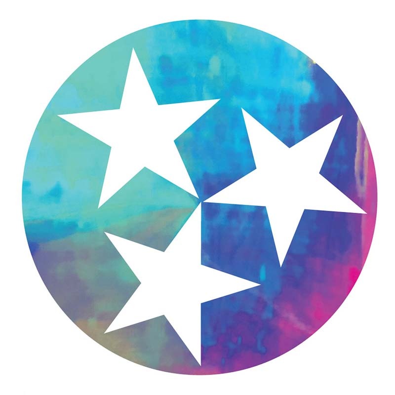 Tri-Star 6 inch Decal|6″|Red/White/Blue|Mint|Hologram|Iridescent