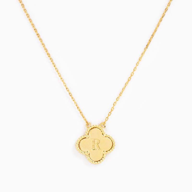 Clover Initial Necklace|K|R