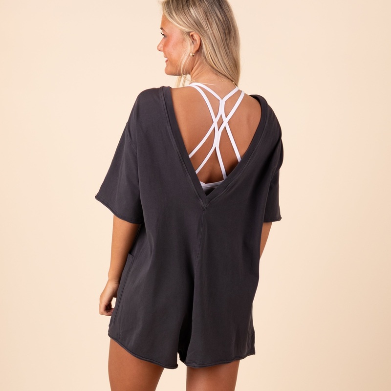 FP Movement Hot Shot Tee Romper in Black