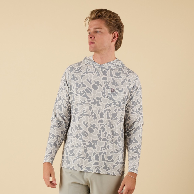 Heather Blend Hooded T-Shirt in White Localflage