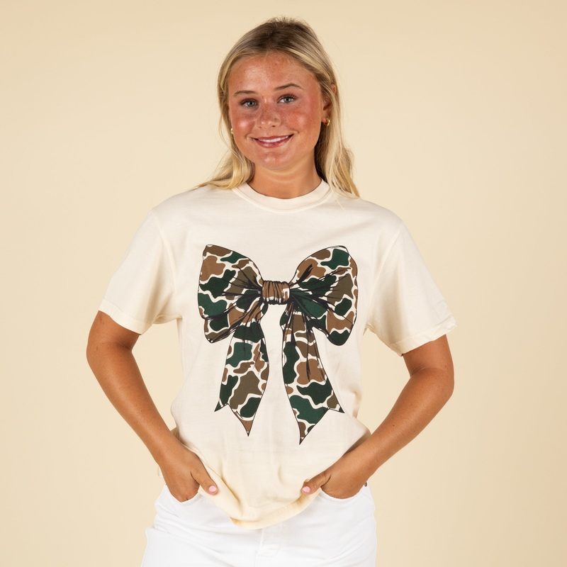 Old School Camo Bow Short Sleeve T-Shirt