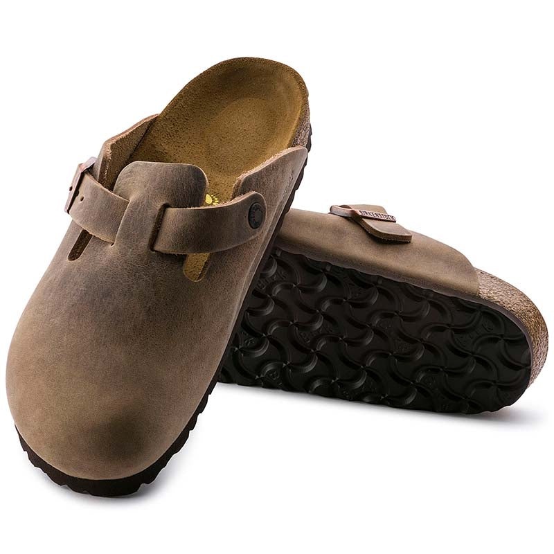 Women’s Boston Oiled Leather Slip On Shoes in Tobacco