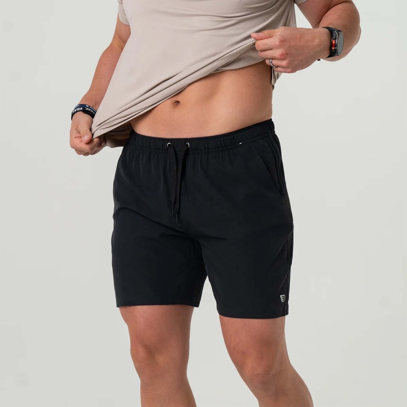 7 Athletic Shorts in Heather Black