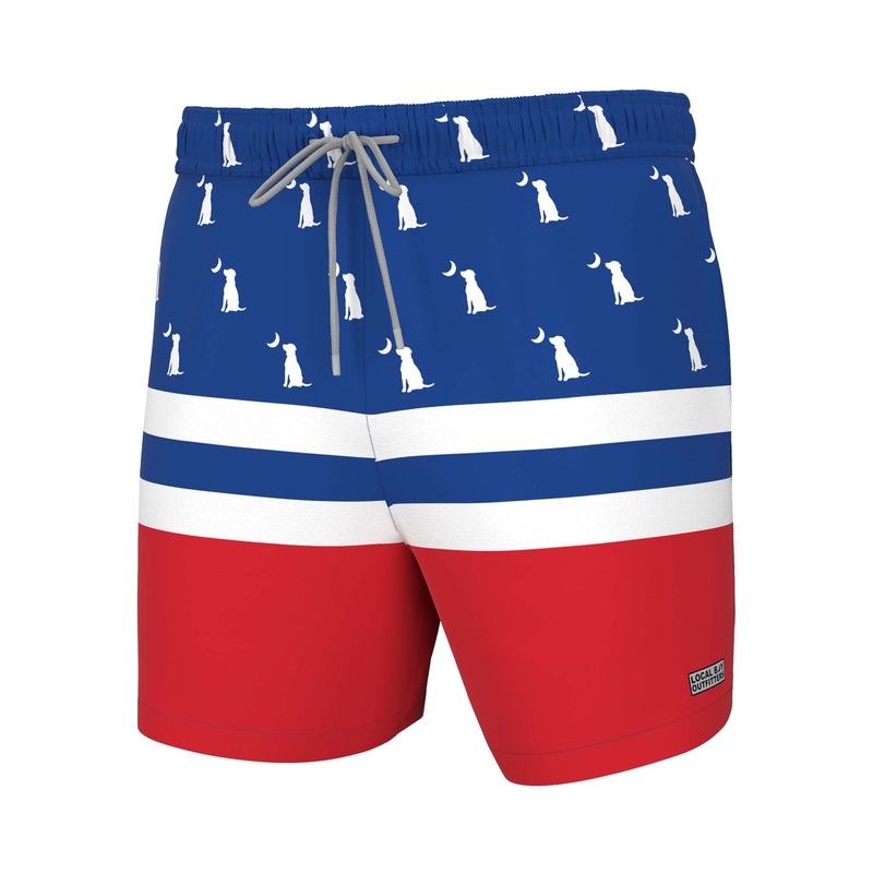 Bayview Swim Trunks in Red, White & Blue